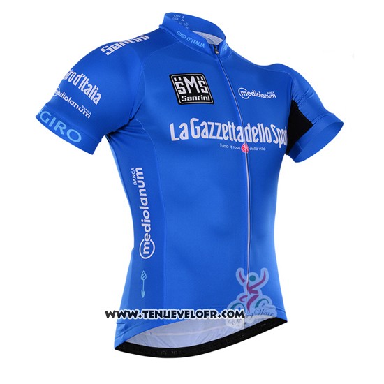 2016 Maillot Ciclismo Giro D'italie Bleu et Blanc Manches Courtes et Cuissard